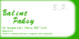 balint paksy business card